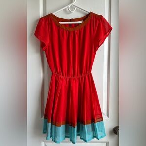 I Love H81 Dress Women’s Size Small Red Blue Scoop Neck A-line